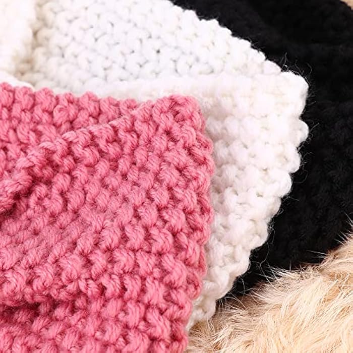 DRESHOW Pack of 4 Women's Knitted Headband Winter Knitted Wide Headband Elastic Hair Band Crochet Ear Warmer Women - Image 5